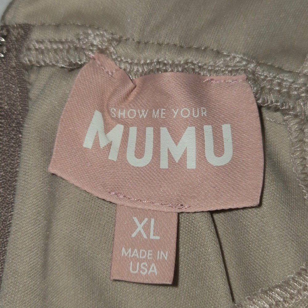 Show Me Your Mumu Jenn Maxi Dress XL Taupe Formal Minimalist Elegant Neutral - Picture 2 of 12